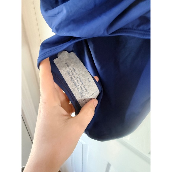 Lauren Ralph Lauren Bel Air One Piece Swimsuit Sapphire Blue White Halter Size 4 - Picture 4 of 6